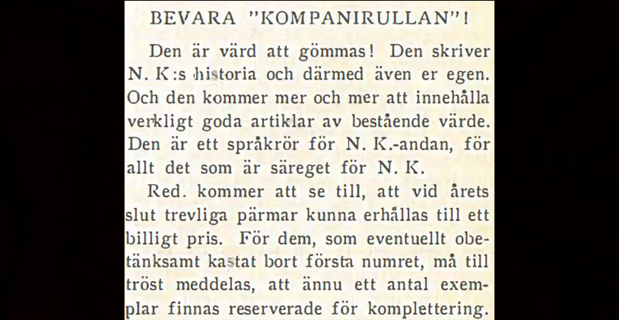 Bevara Kompanirullan NK 1927-2 Huvudbild