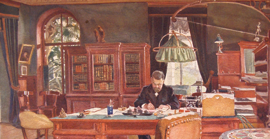 Emanuel Nobel i sitt kabinett i S:t Petersburg år 1898