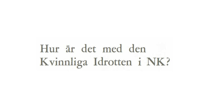 Kvinnliga Idrotten på NK 1932