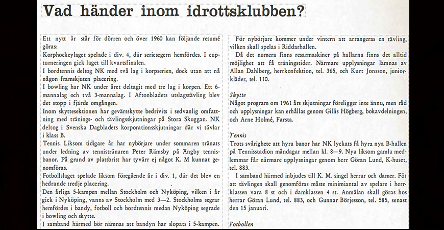 Vad händer inom idrottsklubben NK Kompanirullan 1961-3 Huvudbild